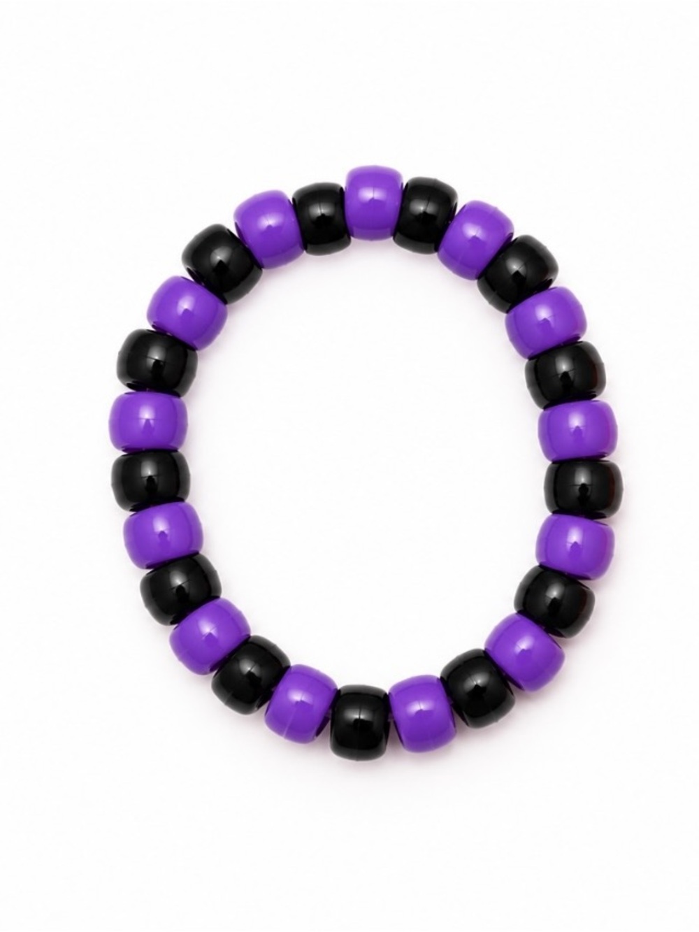 Purple and Black Beaded Stretch Bracelet - Women Jewelry